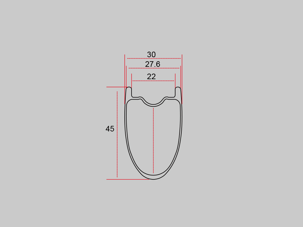 45mm depth 30mm wide gravel bike wheels